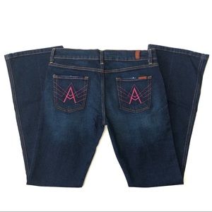 7 For All Mankind “A” pocket dark wash jeans